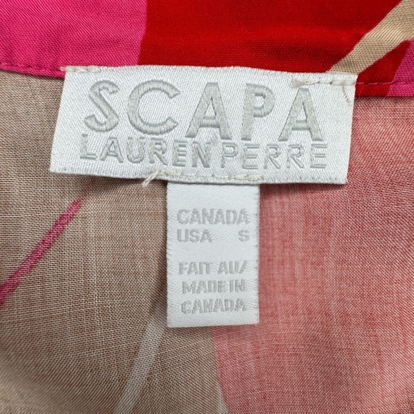 SCAPA LAUREN PERRE Vibrant Pink and Red Patterned Dress Size S. - Picture 12 of 13